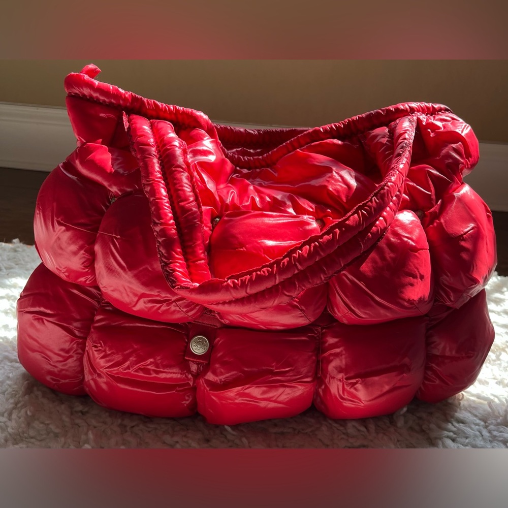 Marithe Francois Girbaud Red Puffer Shoulder Bag